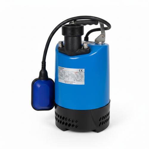 Blaue Klarwasser-Tauchpumpe N-10F auf weissem Hintergrund